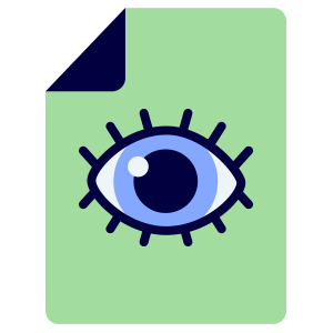 Icon of a document with an eye on it
