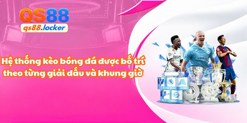 Hệ thống kèo bóng đá được bố trí theo từng giải đấu và khung giờ